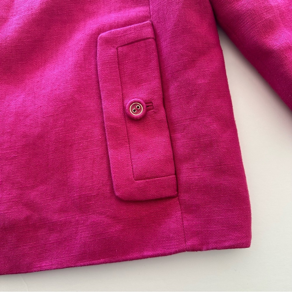 Talbots Linen Jacket Women's Size 14 Pink Jackie Fit 3-Button Lined Pockets - Picture 8 of 16